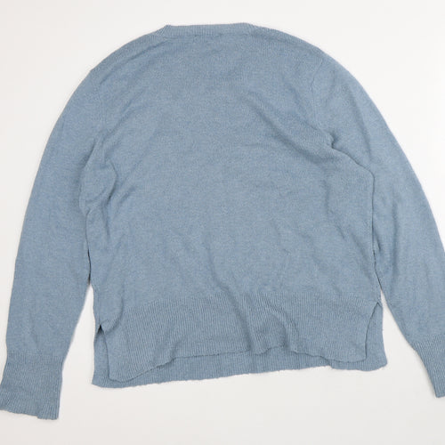 Oasis Mens Blue Round Neck Polyester Pullover Jumper Size XL