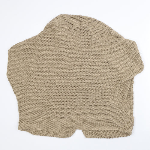 Elsamanda Womens Beige Round Neck Acrylic Cardigan Jumper Size M