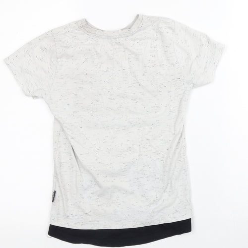 Primark Boys Grey Geometric Cotton Basic T-Shirt Size 6-7 Years Crew Neck - Bronx Vibes