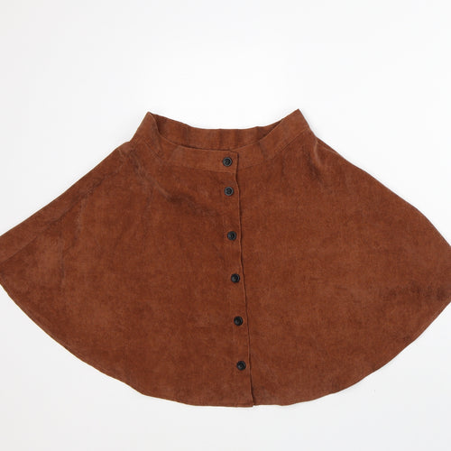 SheIn Womens Brown Polyester A-Line Skirt Size S
