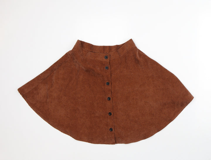 SheIn Womens Brown Polyester A-Line Skirt Size S