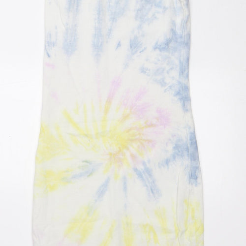 Sixth June Womens Multicoloured Geometric Polyester Pencil Dress Size L Round Neck - Tie Dye