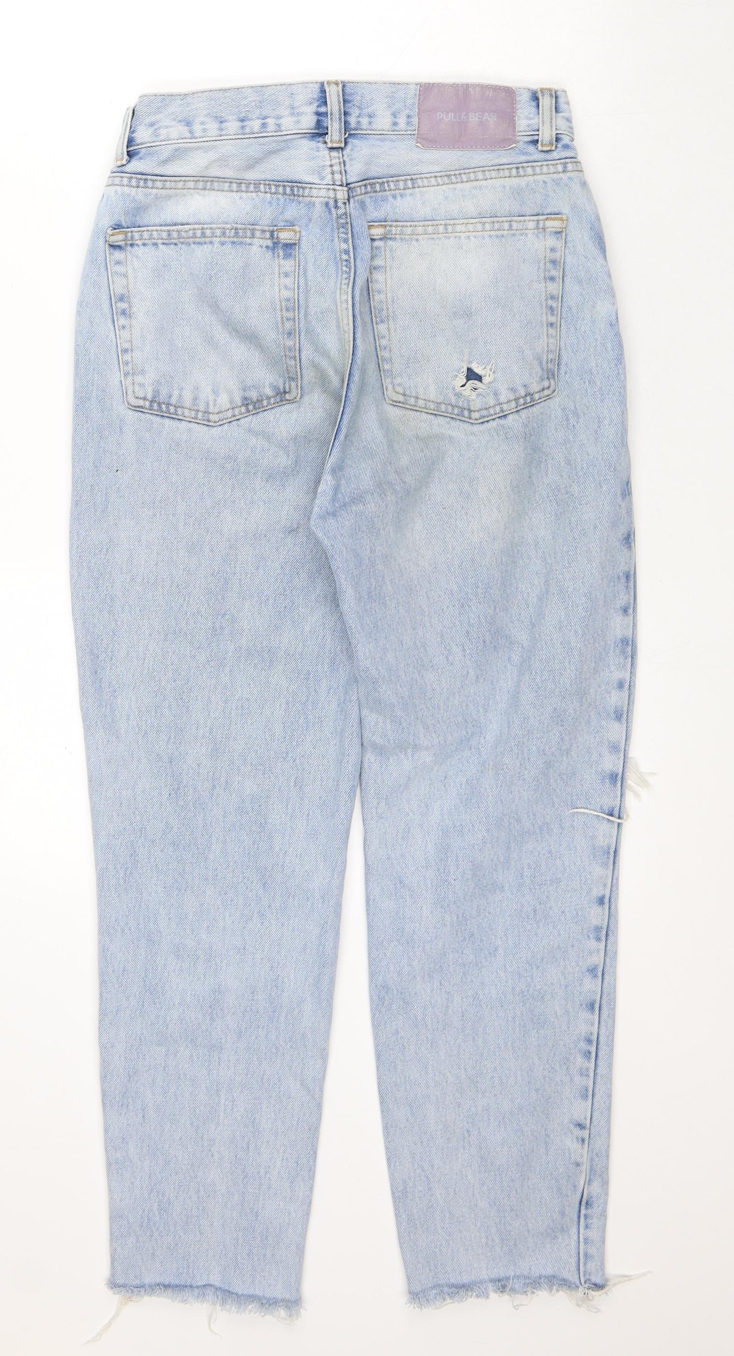 Pull&Bear Womens Blue Cotton Tapered Jeans Size 8 L26 in Regular