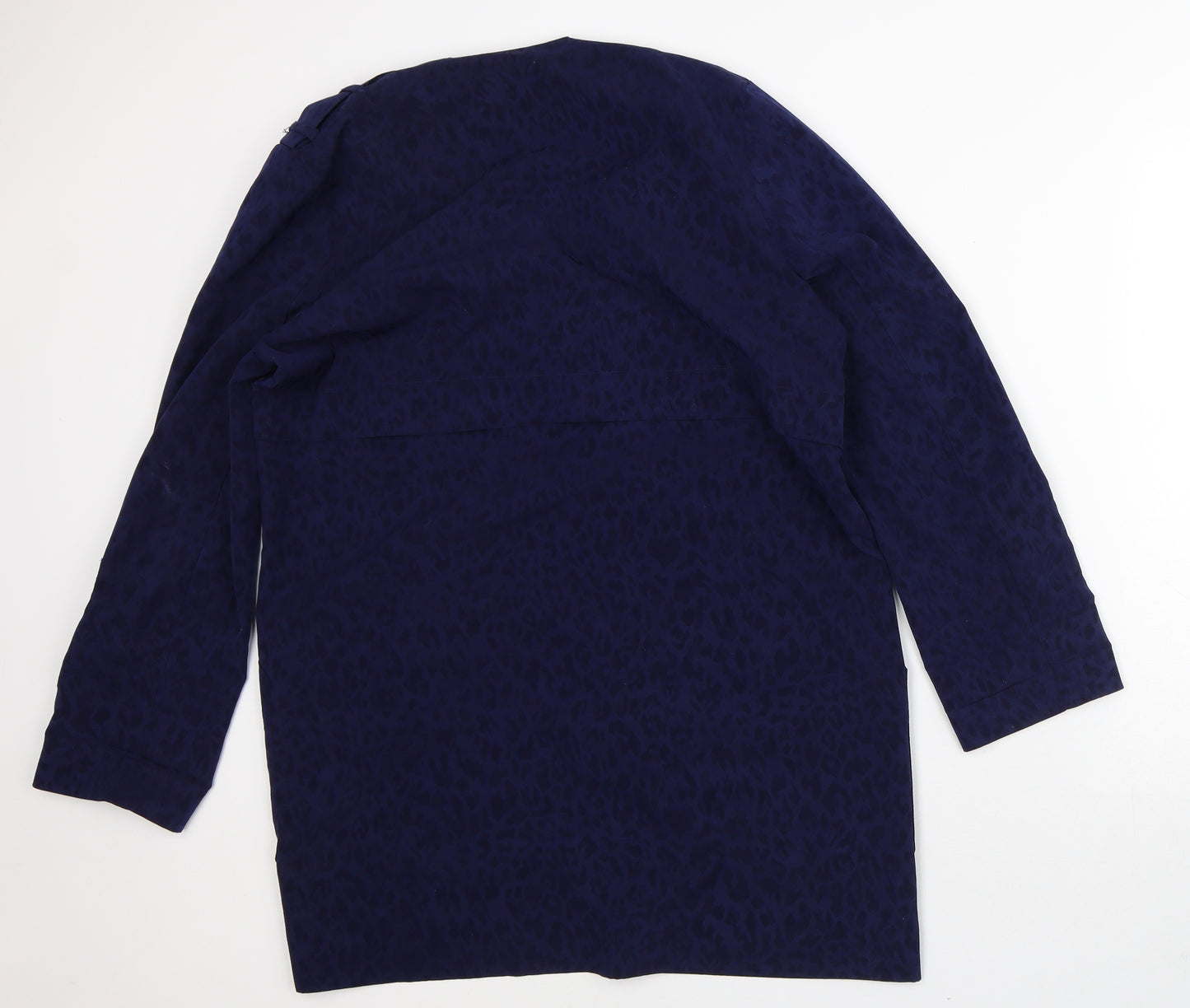 River Island Womens Blue Round Neck Animal Print Polyester Cardigan Jumper Size 12