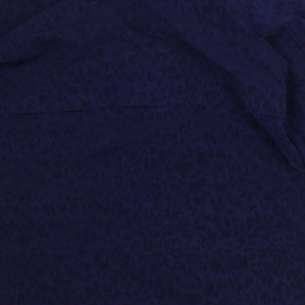 River Island Womens Blue Round Neck Animal Print Polyester Cardigan Jumper Size 12