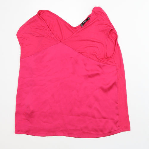 Mango Womens Pink Viscose Basic Blouse Size L V-Neck