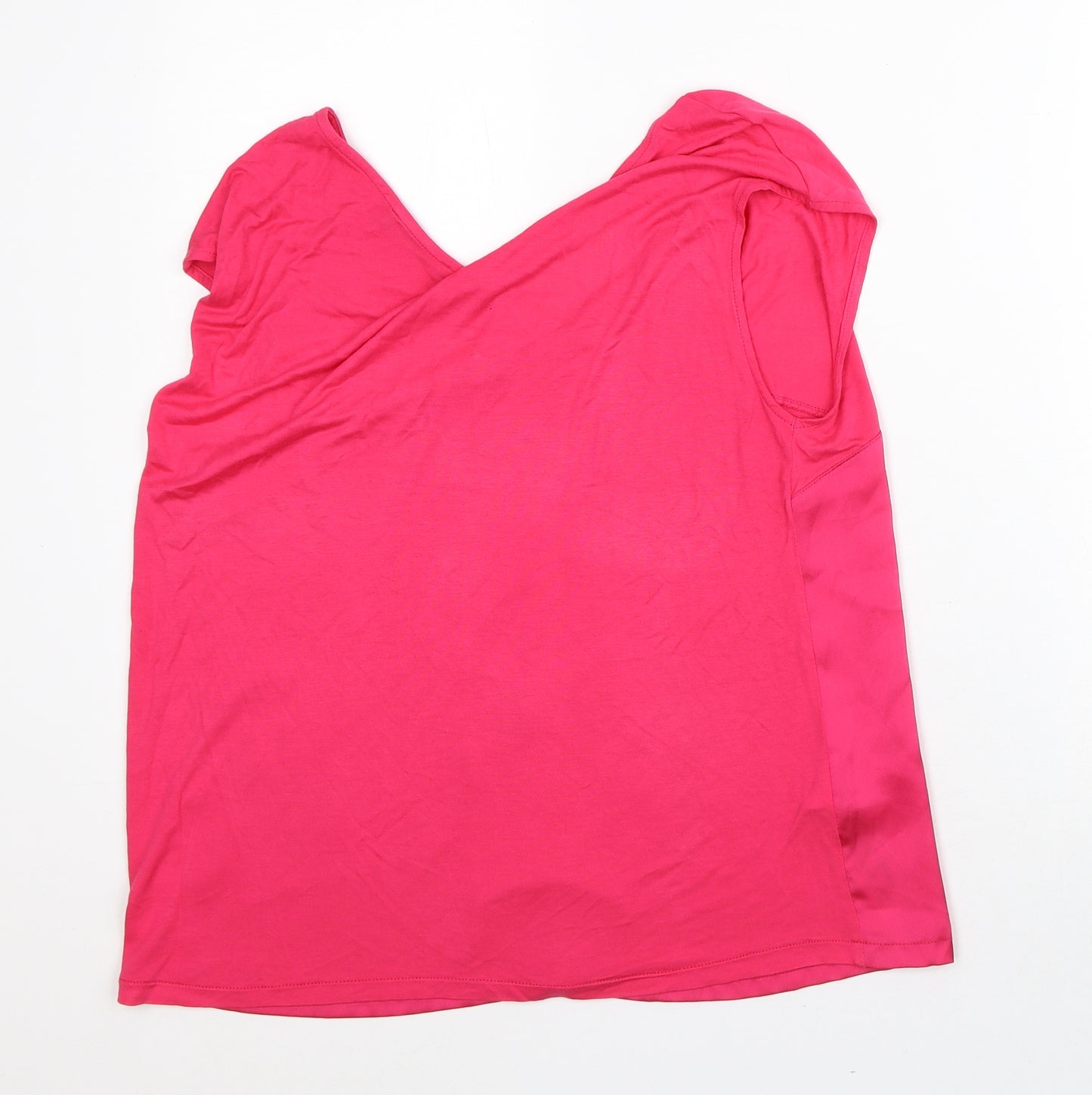 Mango Womens Pink Viscose Basic Blouse Size L V-Neck