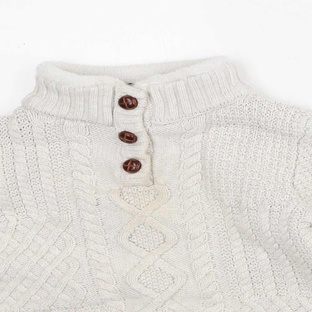 Jarvis Archer Girls White High Neck Polyester Pullover Jumper Size 3-4 Years