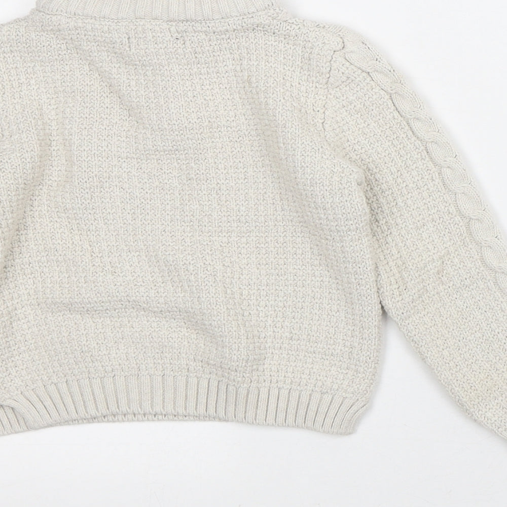 Jarvis Archer Girls White High Neck Polyester Pullover Jumper Size 3-4 Years