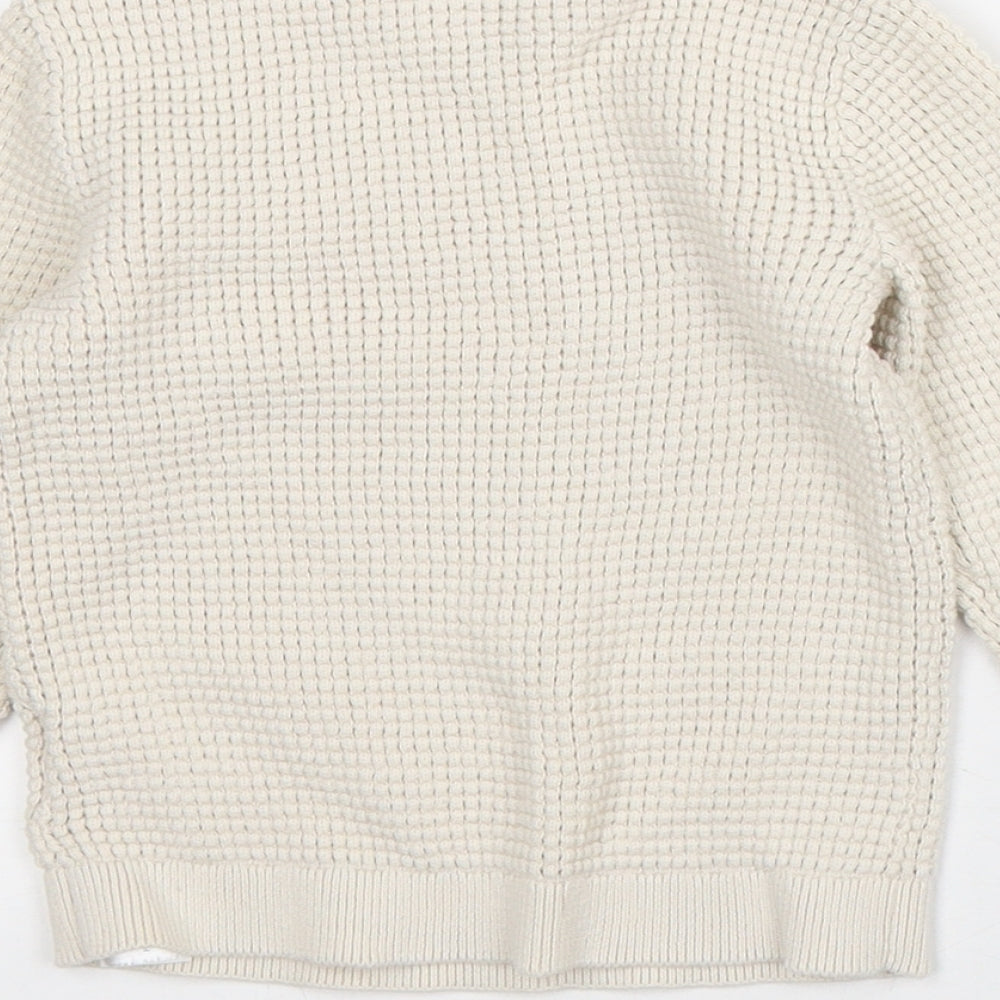 Primark Girls Beige Crew Neck Cotton Pullover Jumper Size 2-3 Years