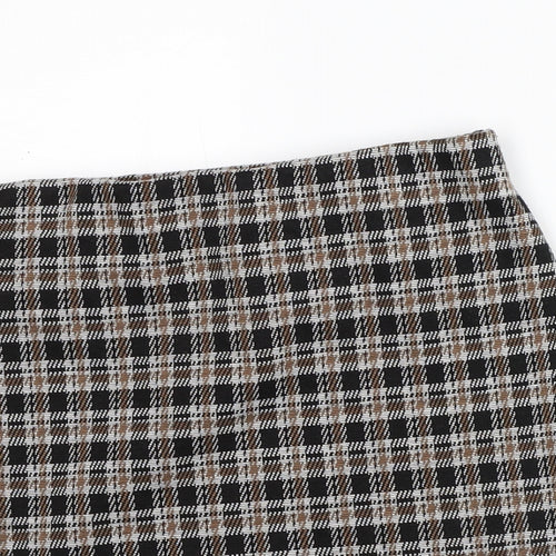 New Look Womens Brown Plaid Polyester Straight & Pencil Skirt Size 10