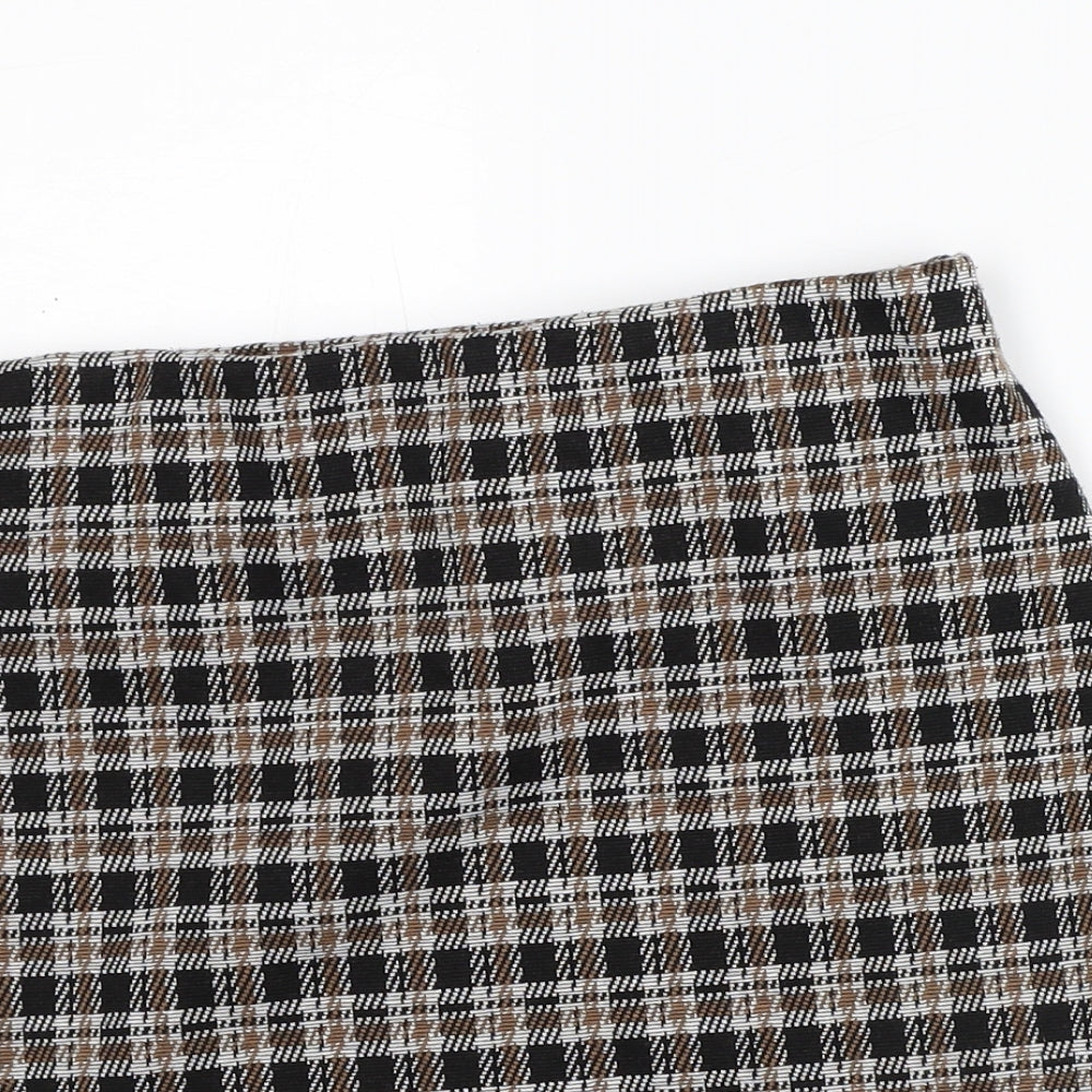 New Look Womens Brown Plaid Polyester Straight & Pencil Skirt Size 10