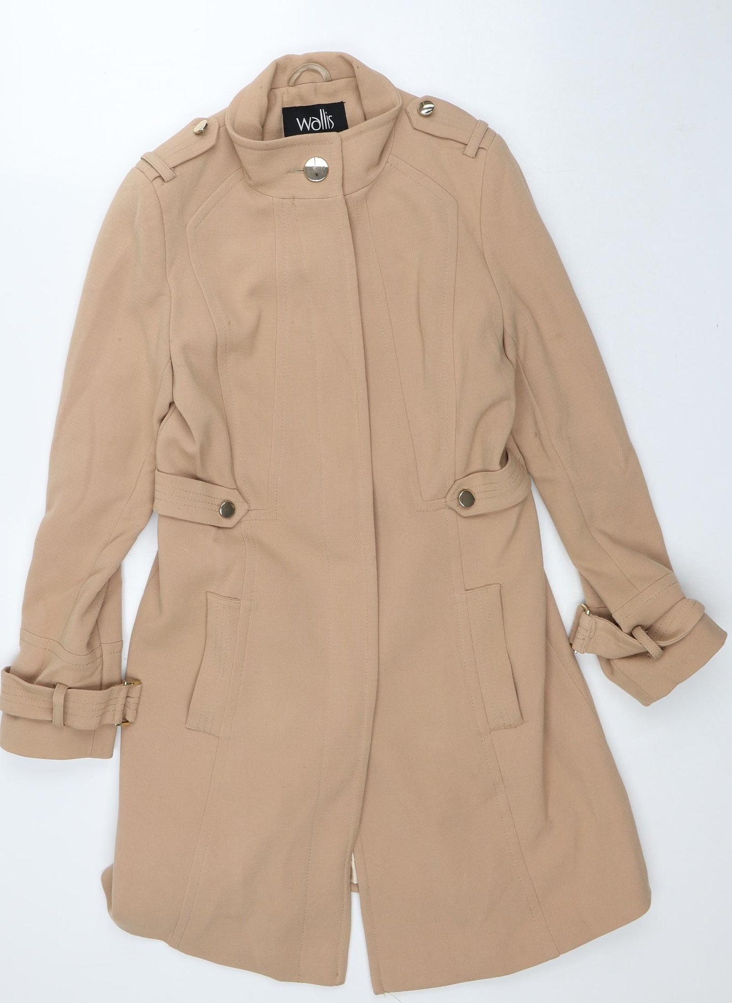 Wallis Womens Beige Overcoat Coat Size 8
