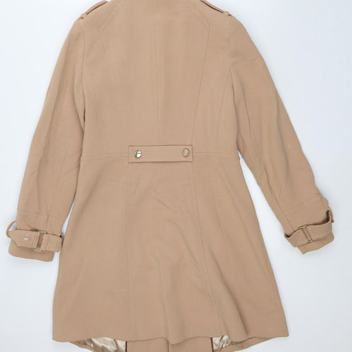 Wallis Womens Beige Overcoat Coat Size 8