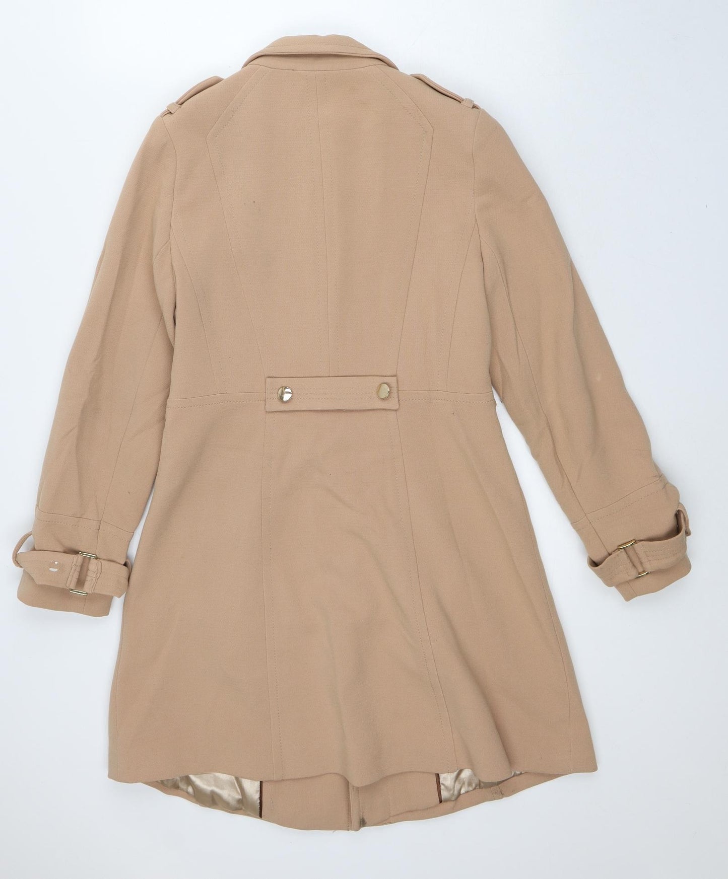 Wallis Womens Beige Overcoat Coat Size 8