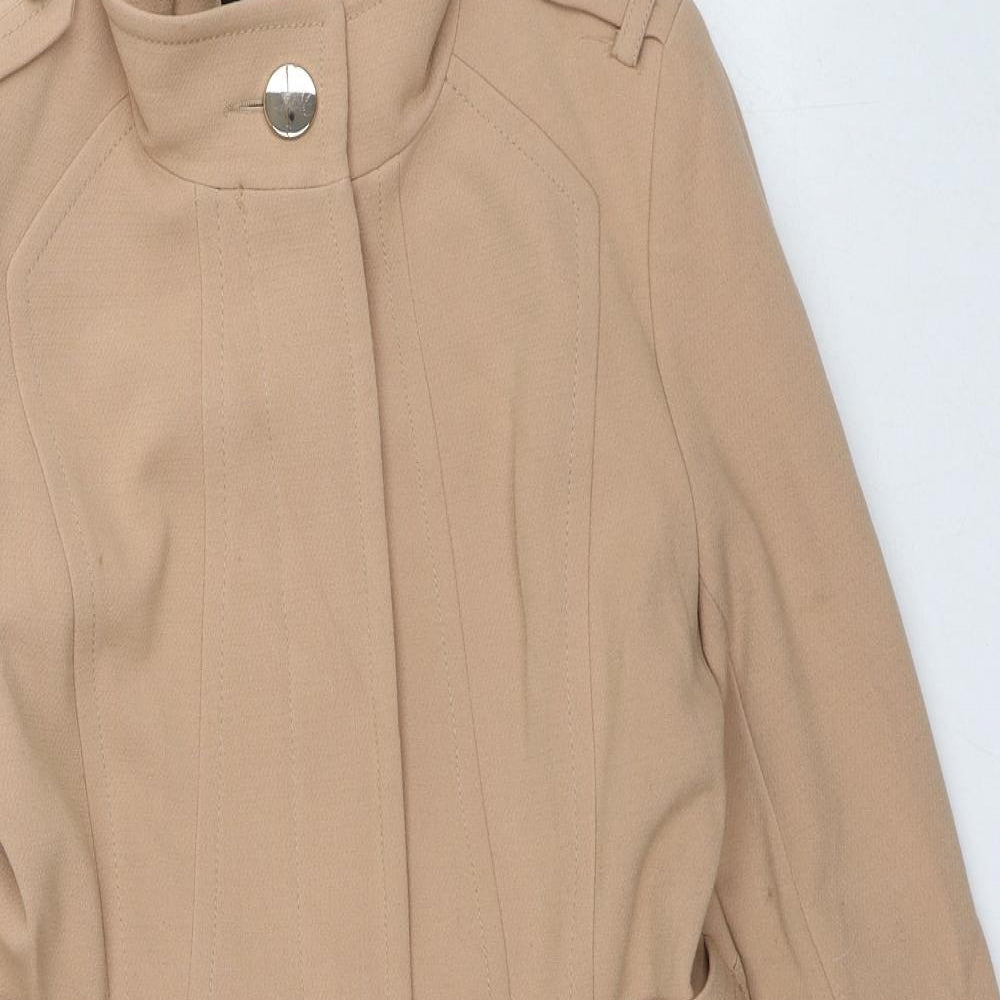 Wallis Womens Beige Overcoat Coat Size 8