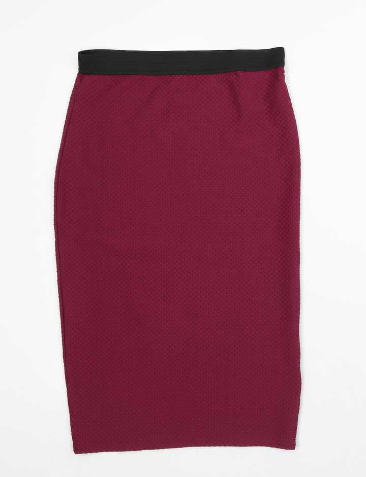 Internationale Womens Pink Polyester Straight & Pencil Skirt Size 12