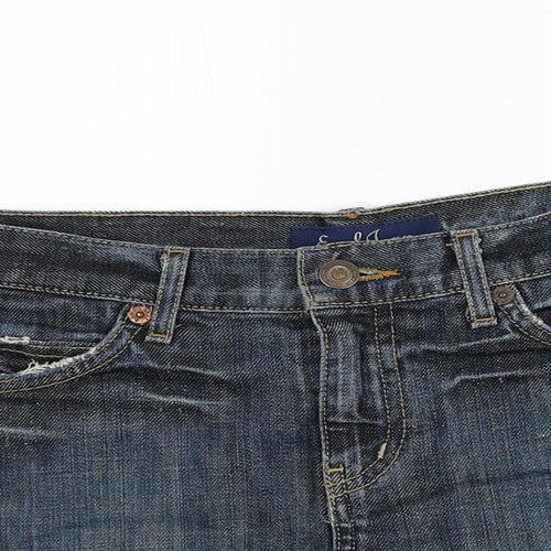Earl Jean Womens Blue Cotton Straight & Pencil Skirt Size S