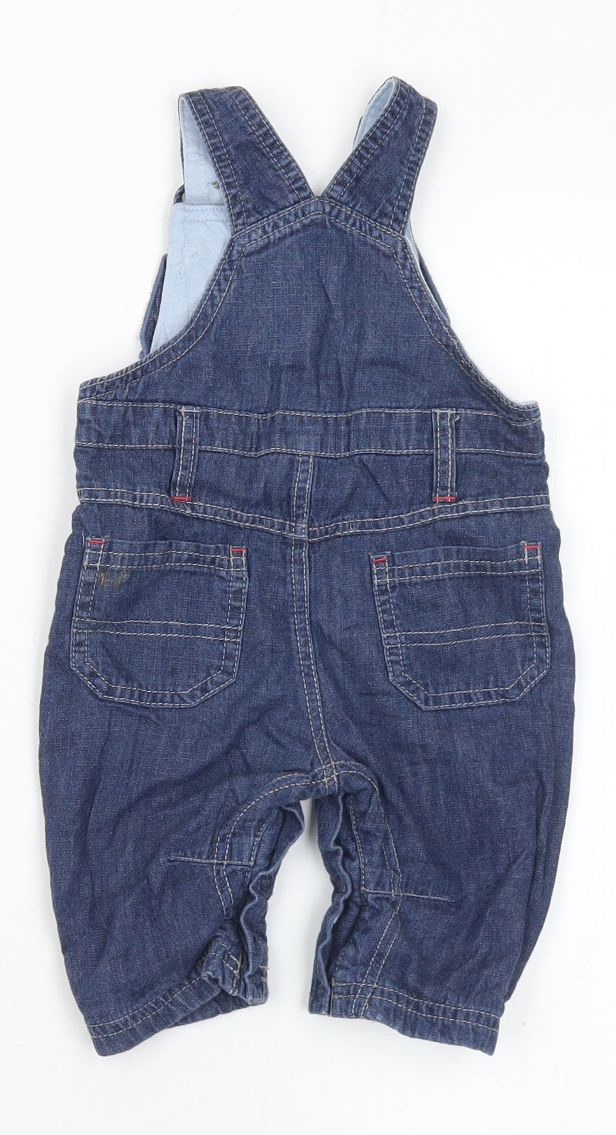 NEXT Baby Blue Cotton Dungaree One-Piece Size 3-6 Months