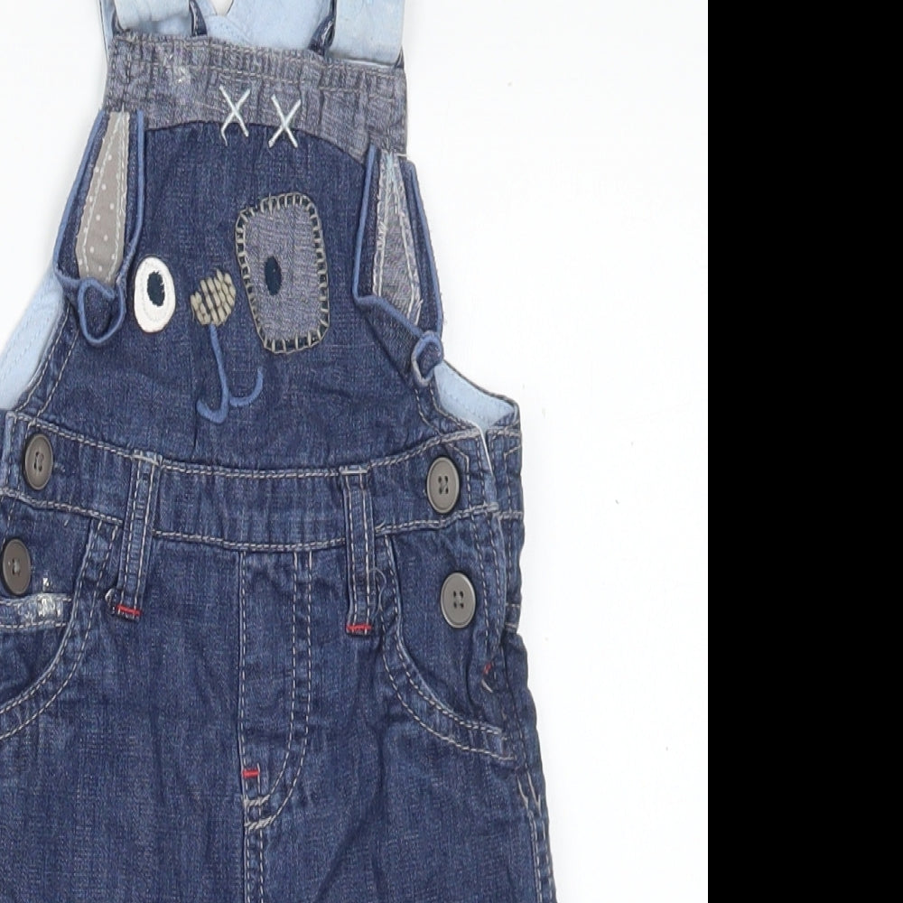 NEXT Baby Blue Cotton Dungaree One-Piece Size 3-6 Months