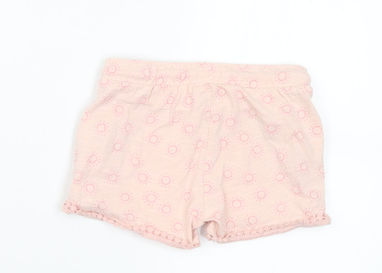 F&F Girls Pink Geometric Cotton Sweat Shorts Size 2-3 Years Regular