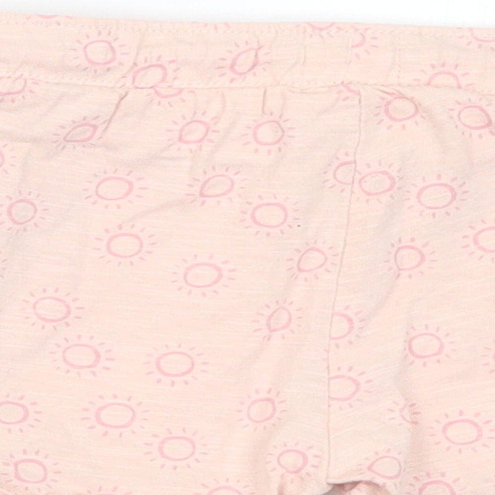 F&F Girls Pink Geometric Cotton Sweat Shorts Size 2-3 Years Regular