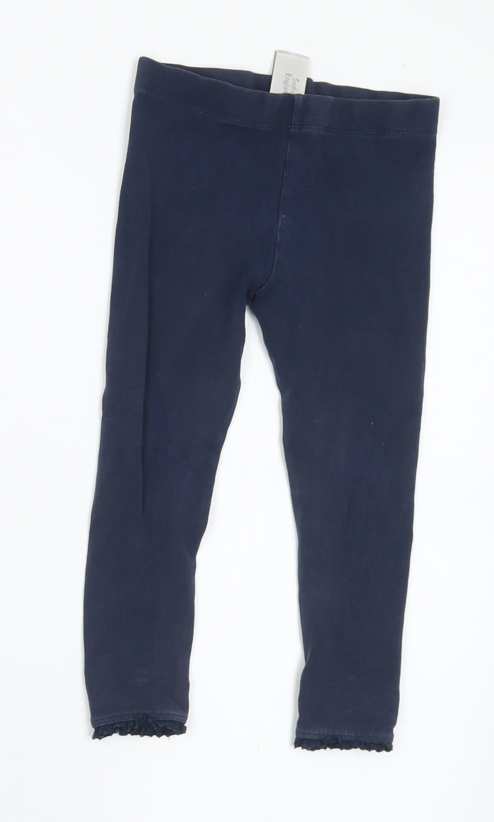 NEXT Girls Blue Cotton Pedal Pusher Trousers Size 4-5 Years Regular