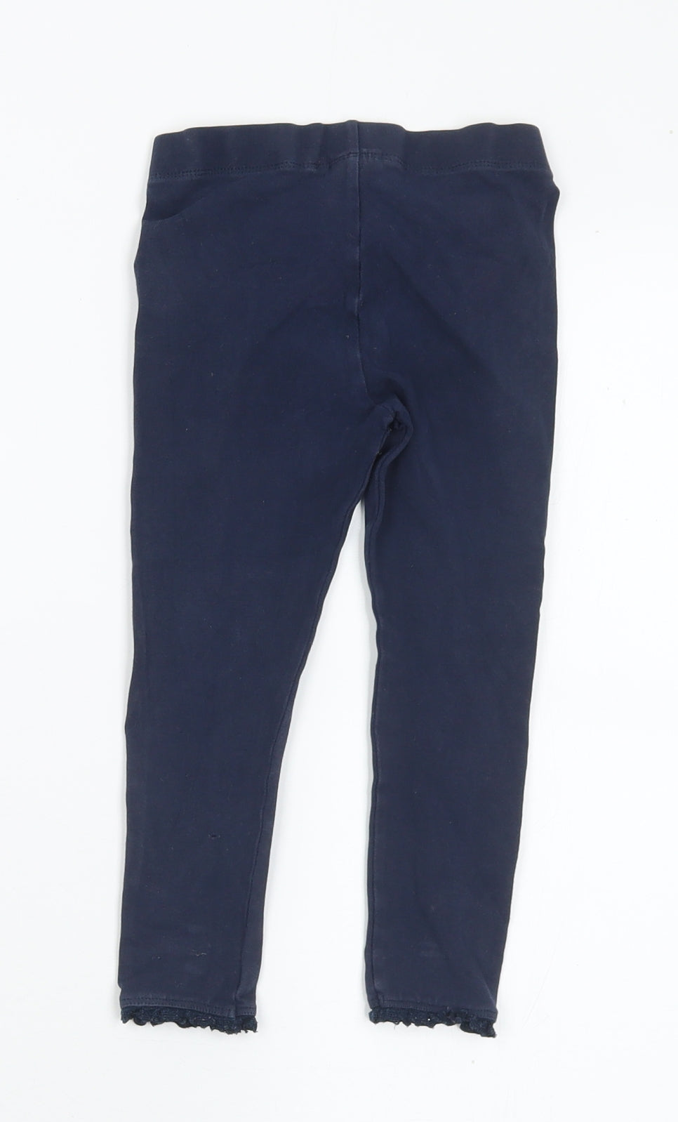 NEXT Girls Blue Cotton Pedal Pusher Trousers Size 4-5 Years Regular