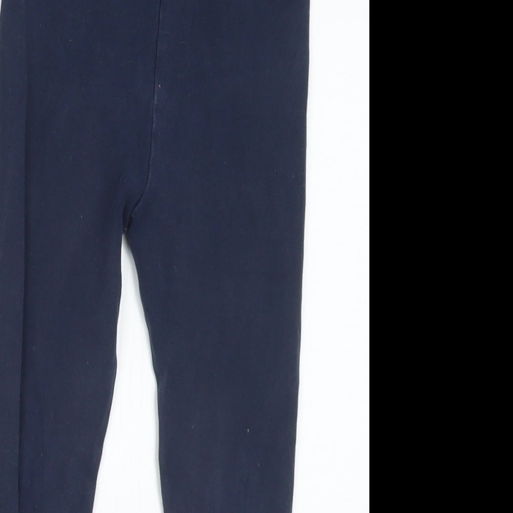 NEXT Girls Blue Cotton Pedal Pusher Trousers Size 4-5 Years Regular