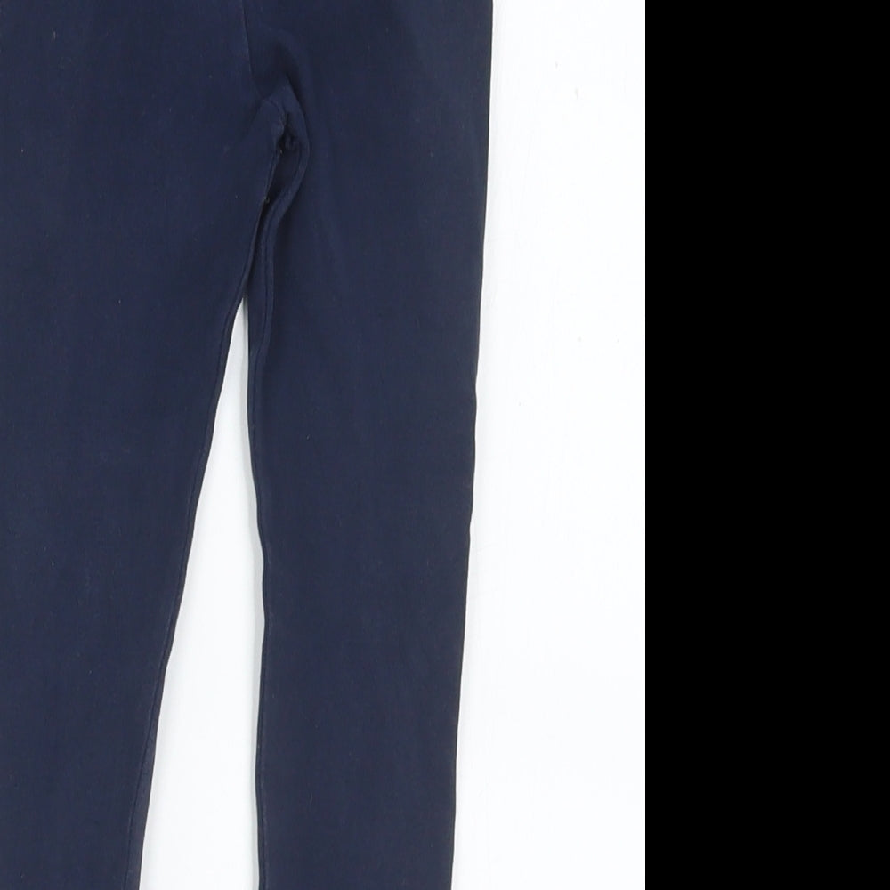 NEXT Girls Blue Cotton Pedal Pusher Trousers Size 4-5 Years Regular