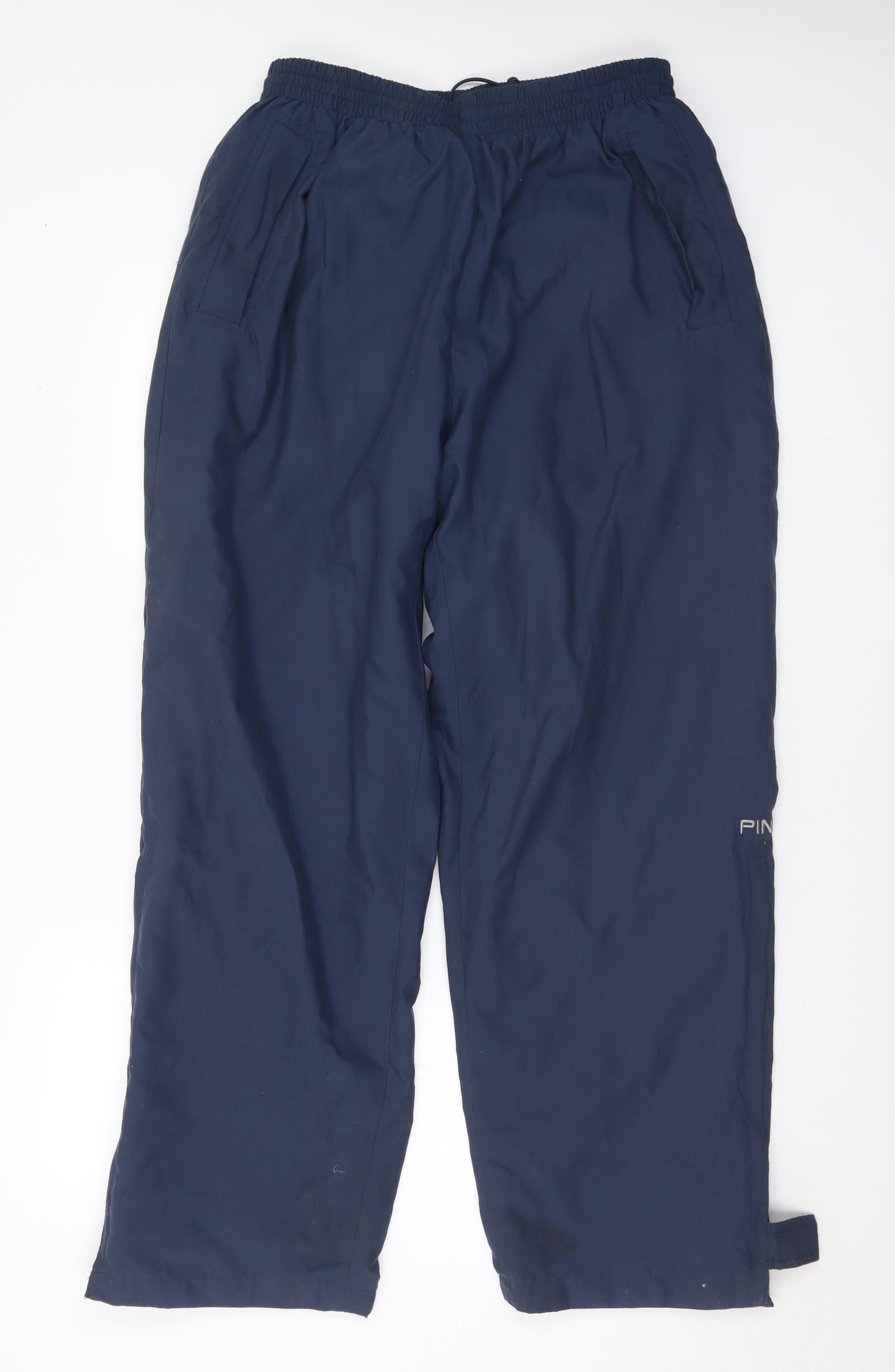 Ping Mens Blue Polyester Rain Trousers Trousers Size L L31 in Regular Drawstring
