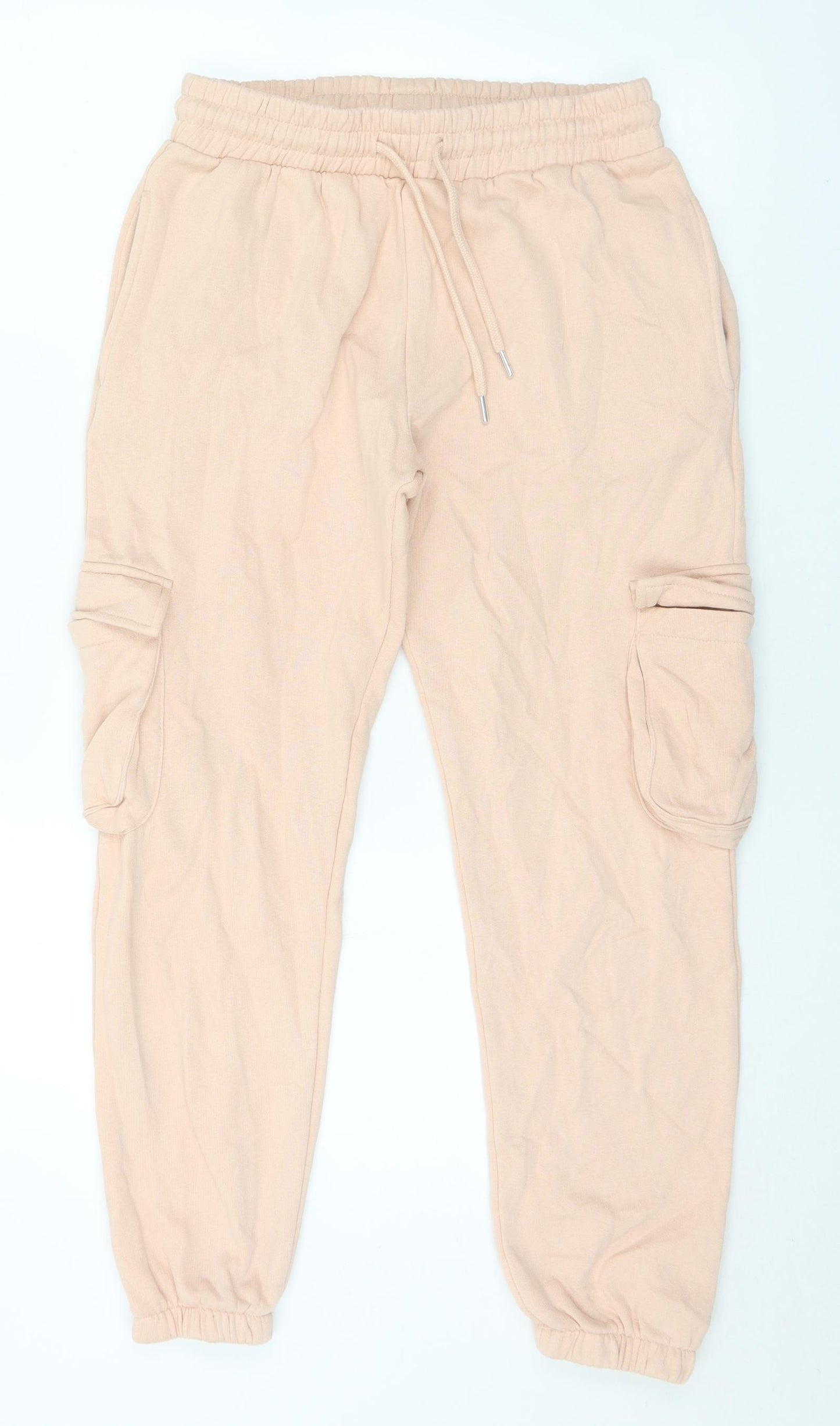 Rising Womens Pink Cotton Jogger Trousers Size S L28 in Regular Drawstring - S/M