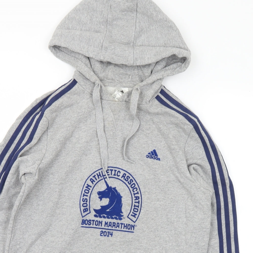 adidas Womens Grey Cotton Pullover Hoodie Size 12 - adidas Boston