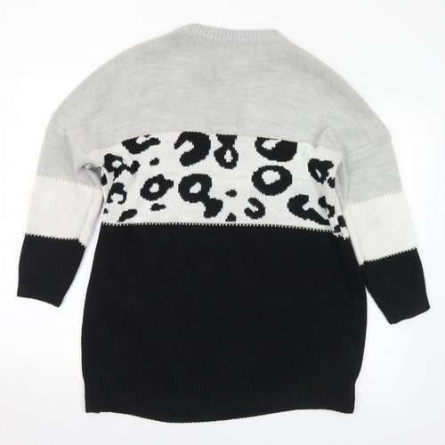 Preworn Womens Multicoloured Round Neck Animal Print Acrylic Pullover Jumper Size L