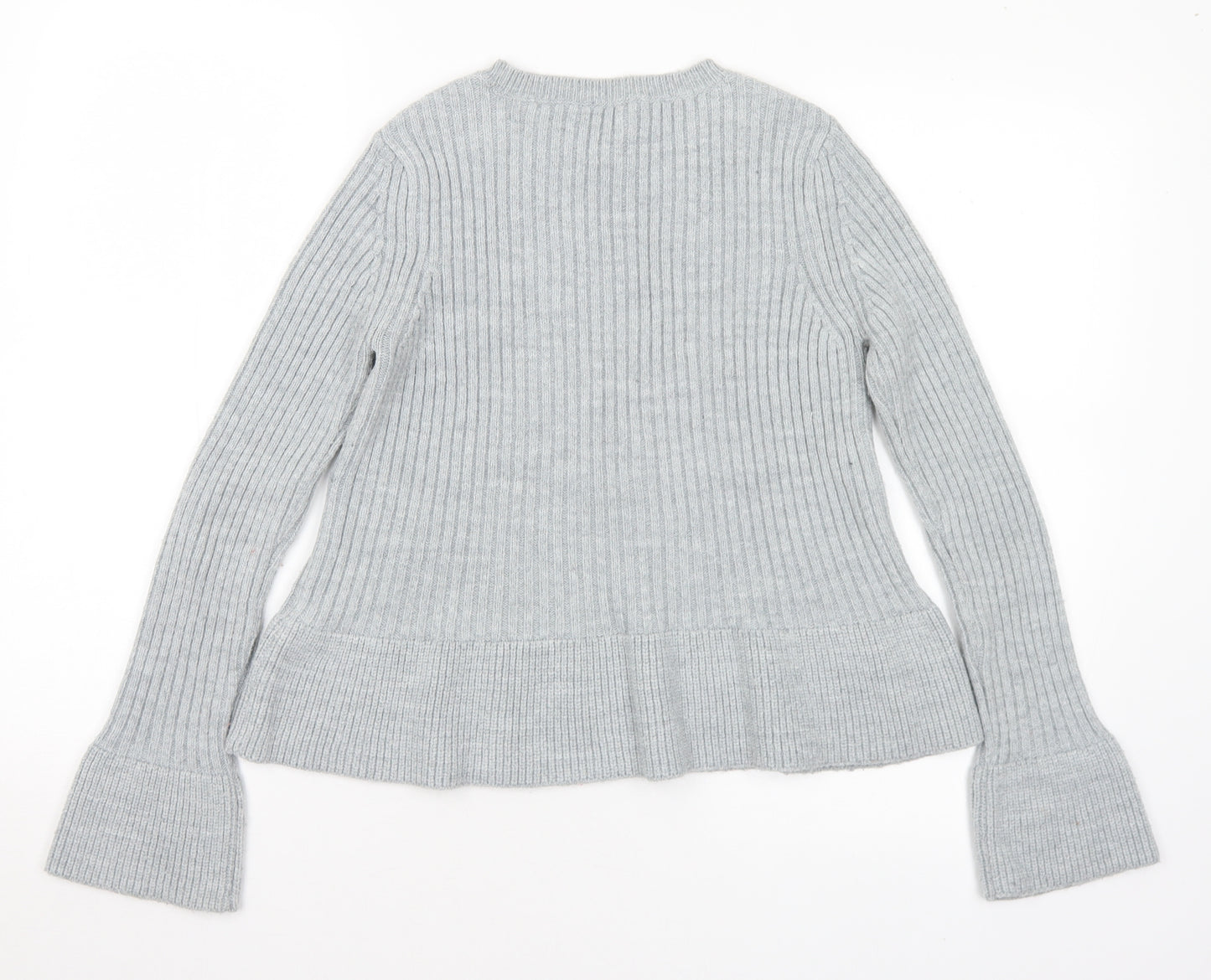 Marks and Spencer Womens Grey Crew Neck Acrylic Pullover Jumper Size 6