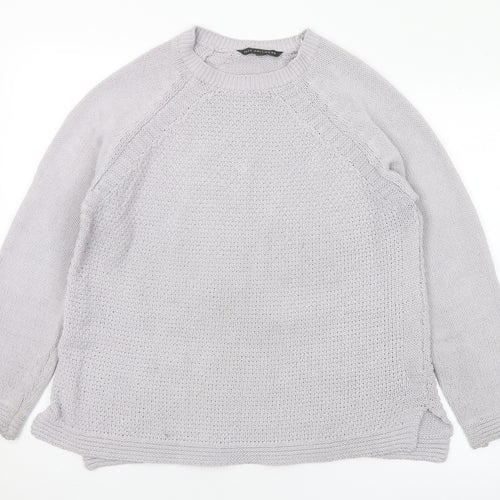Bonmarché Womens Grey Round Neck Polyester Pullover Jumper Size 16