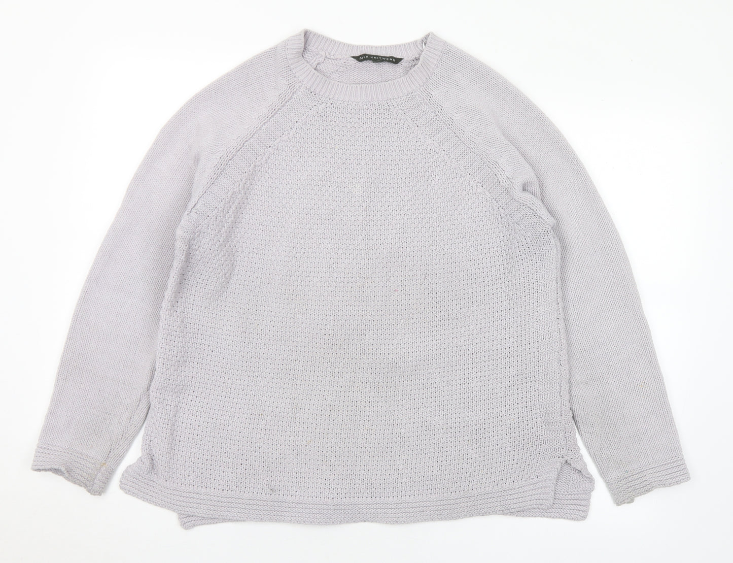 Bonmarché Womens Grey Round Neck Polyester Pullover Jumper Size 16