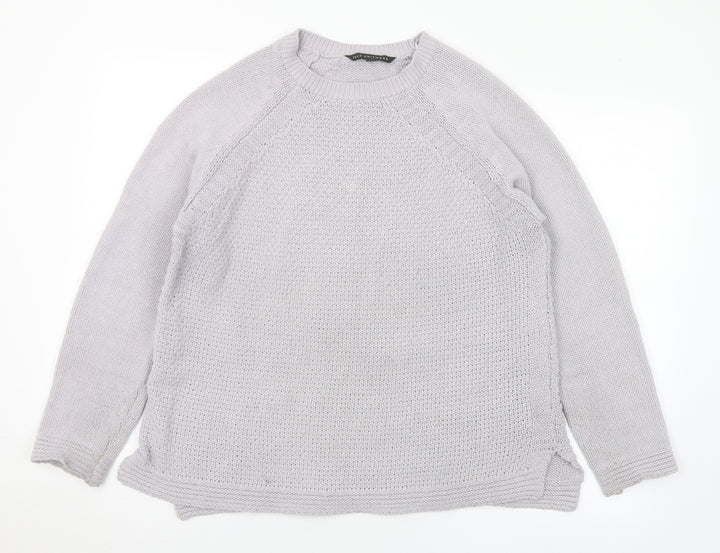 Bonmarché Womens Grey Round Neck Polyester Pullover Jumper Size 16