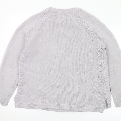 Bonmarché Womens Grey Round Neck Polyester Pullover Jumper Size 16