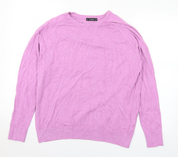 Dunnes Stores Womens Purple Round Neck Viscose Pullover Jumper Size XL