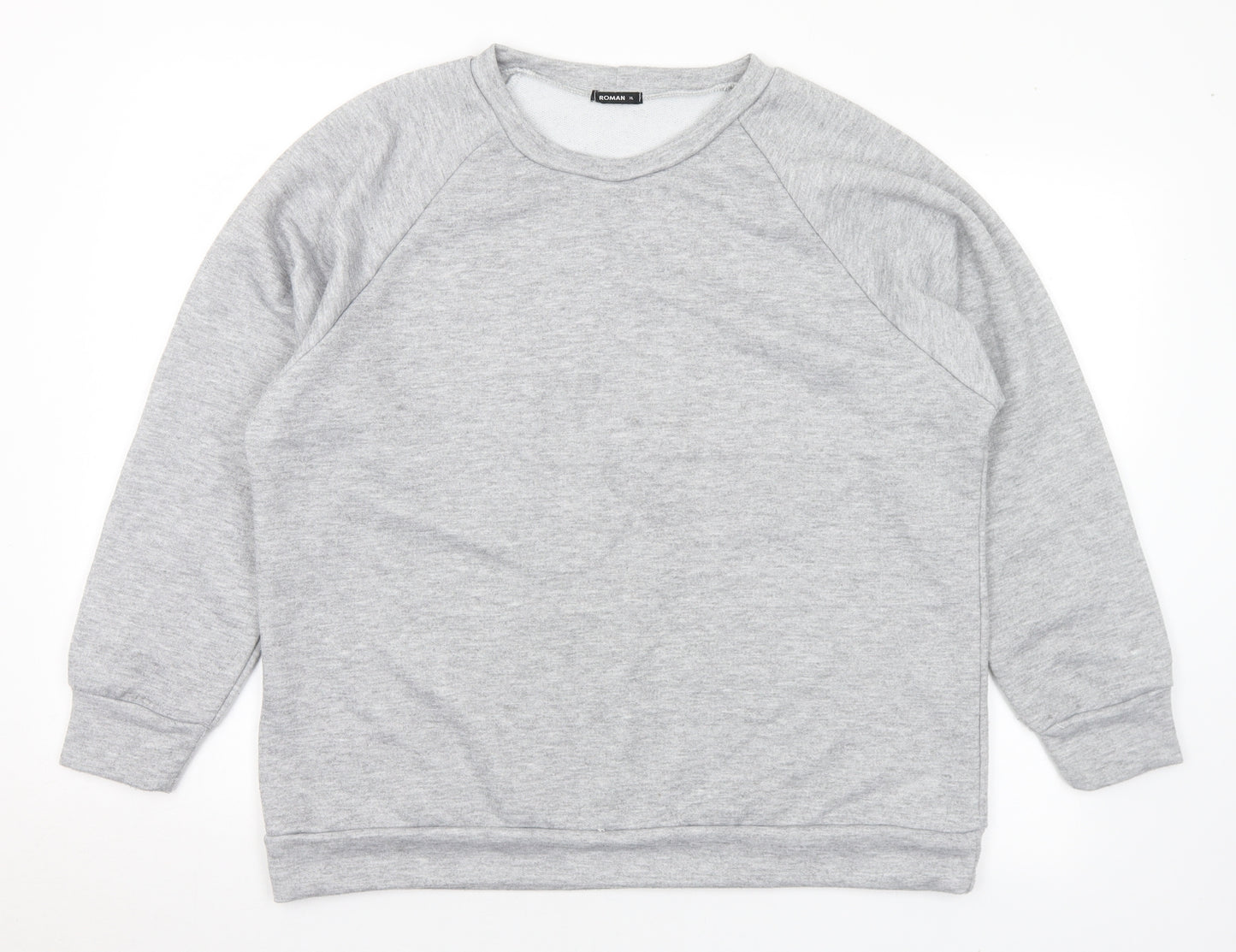 Roman Mens Grey Polyester Pullover Sweatshirt Size XL