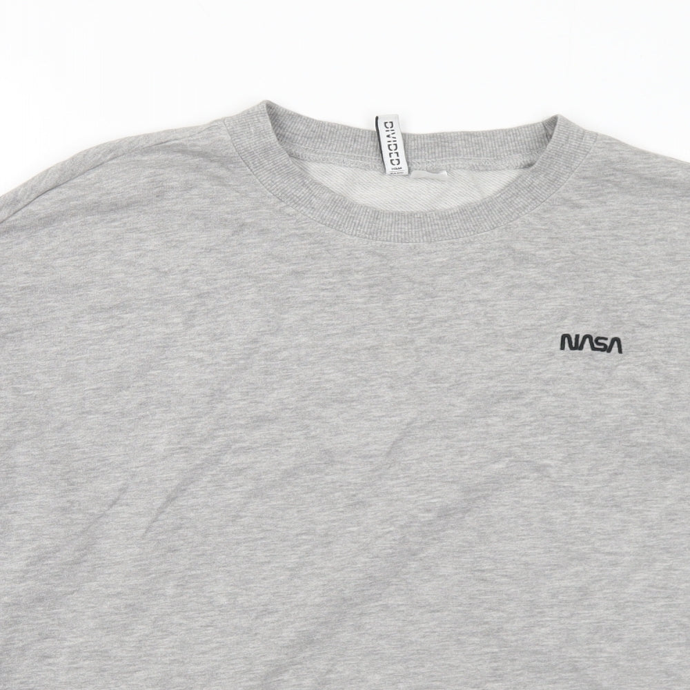 Divided Mens Grey Cotton Pullover Sweatshirt Size L - Nasa