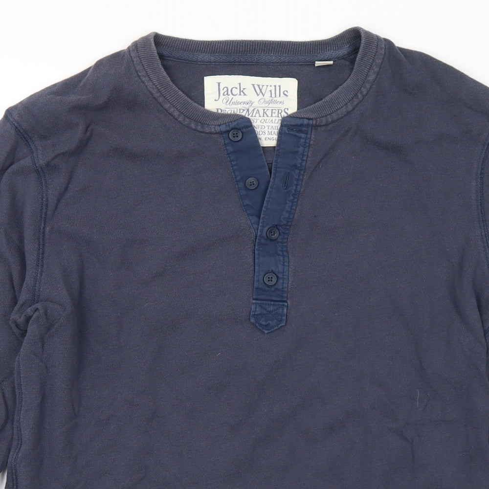 Jack Wills Mens Blue Cotton Pullover Sweatshirt Size S