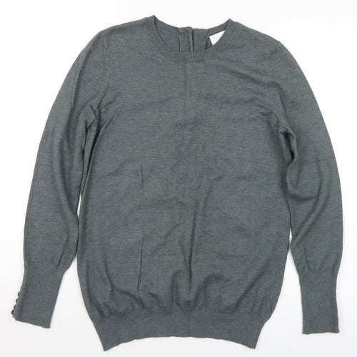 Savida Womens Grey Crew Neck Viscose Pullover Jumper Size S