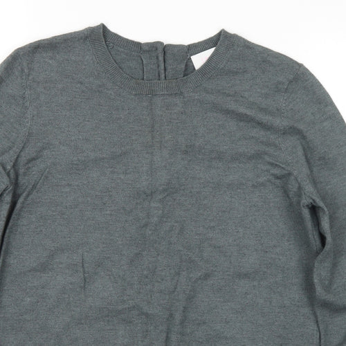 Savida Womens Grey Crew Neck Viscose Pullover Jumper Size S