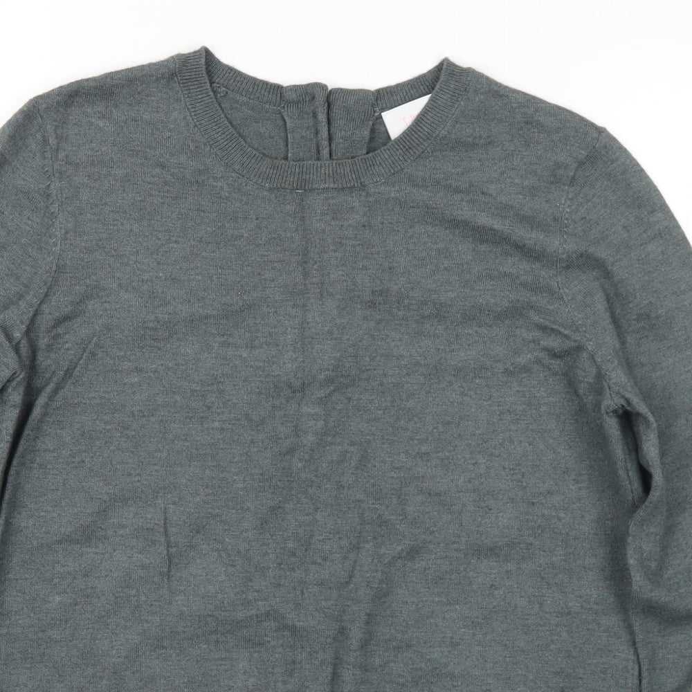 Savida Womens Grey Crew Neck Viscose Pullover Jumper Size S