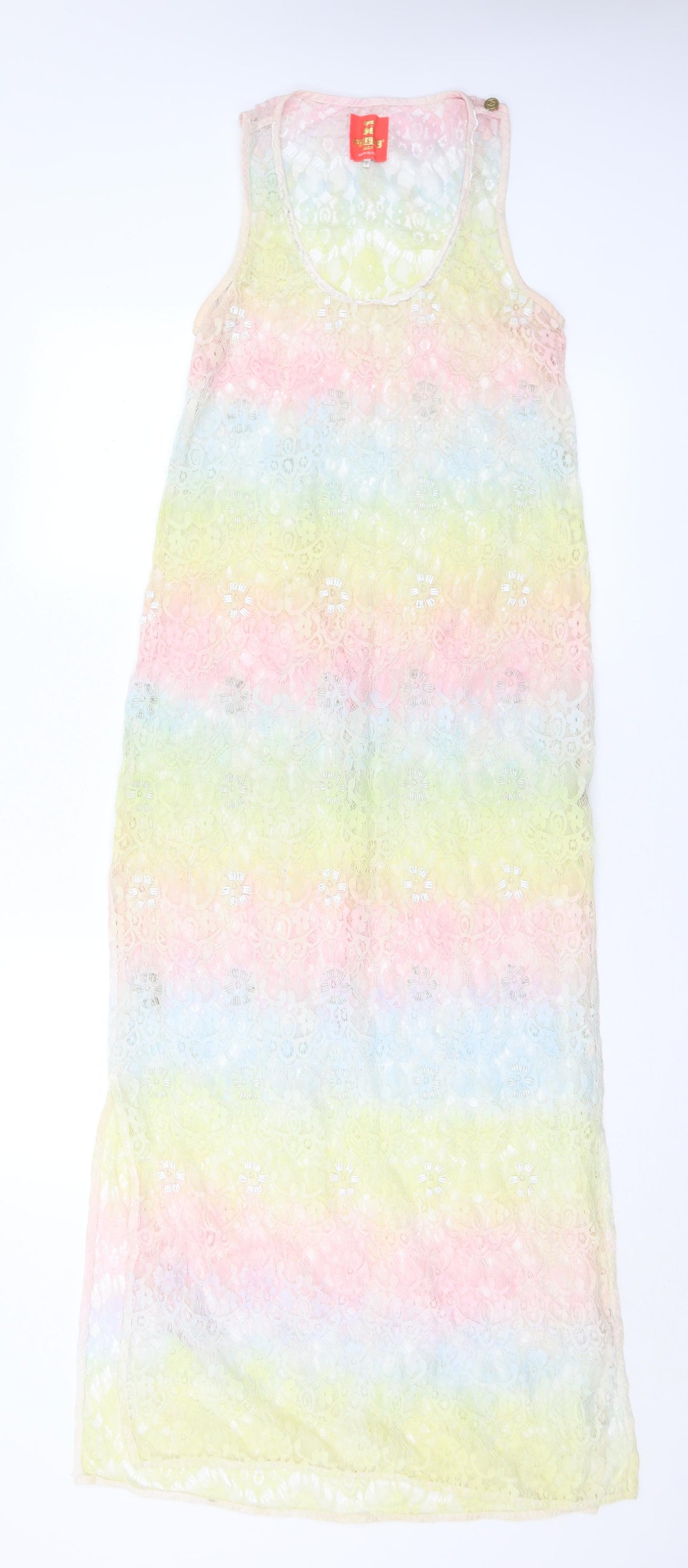 River Island Womens Multicoloured Striped Polyester Maxi Size S Scoop Neck