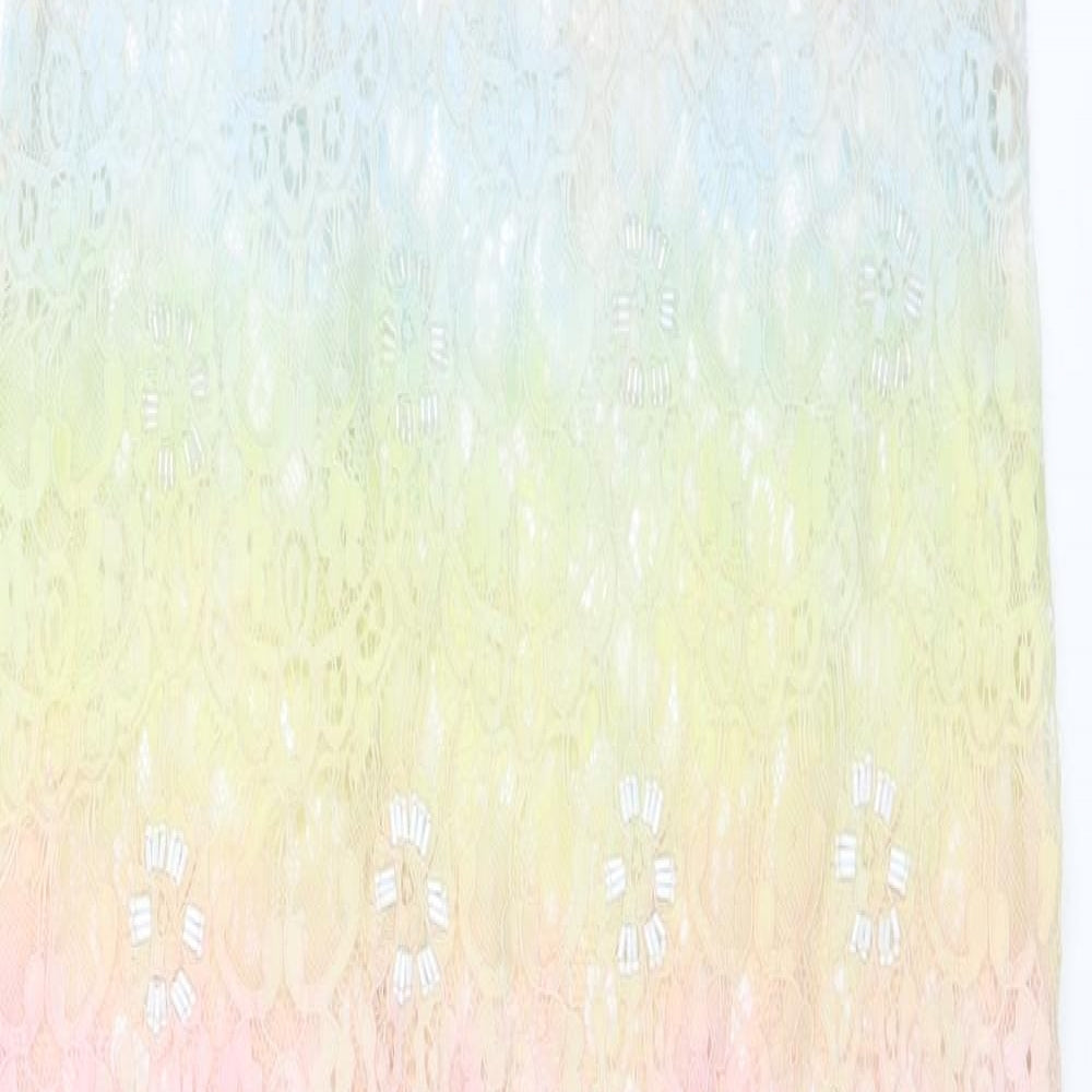 River Island Womens Multicoloured Striped Polyester Maxi Size S Scoop Neck