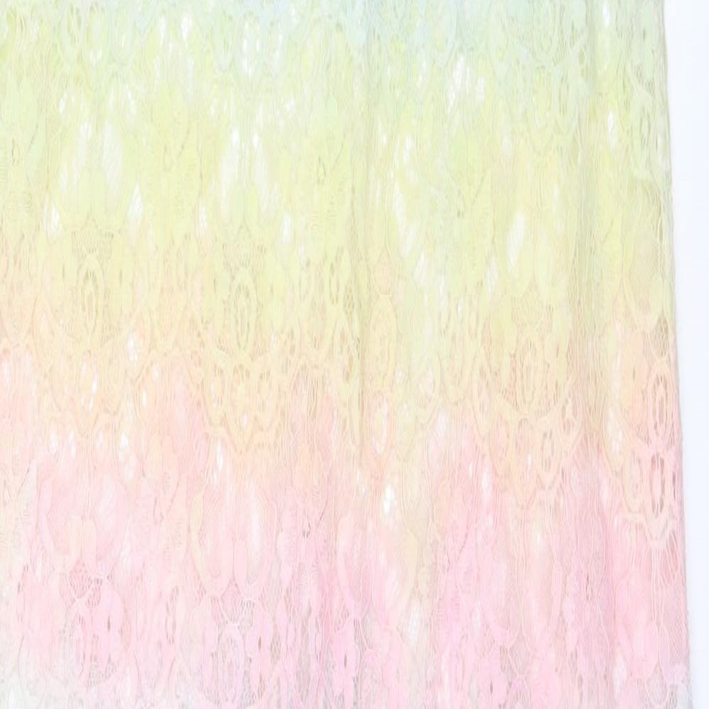 River Island Womens Multicoloured Striped Polyester Maxi Size S Scoop Neck