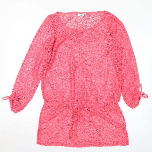 NEXT Womens Pink Round Neck Polyester Shrug Jumper Size 8